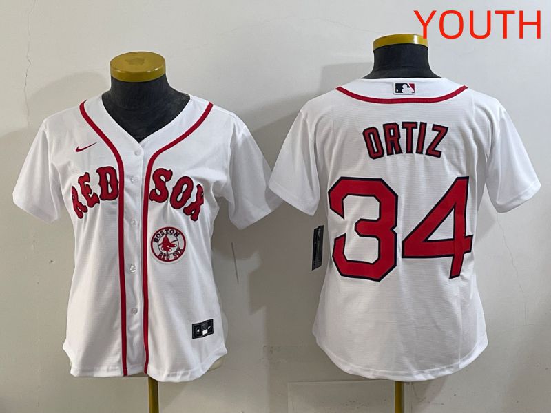 Youth 2025 Boston Red Sox #34 Ortiz White Game Nike MLB Jersey style 2->youth mlb jersey->Youth Jersey